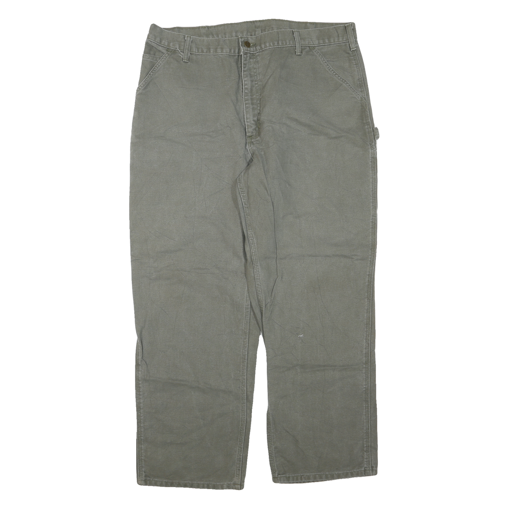 CARHARTT Mens Regular Fit Straight Cotton Blend Workwear Jeans W40 L30 Olive