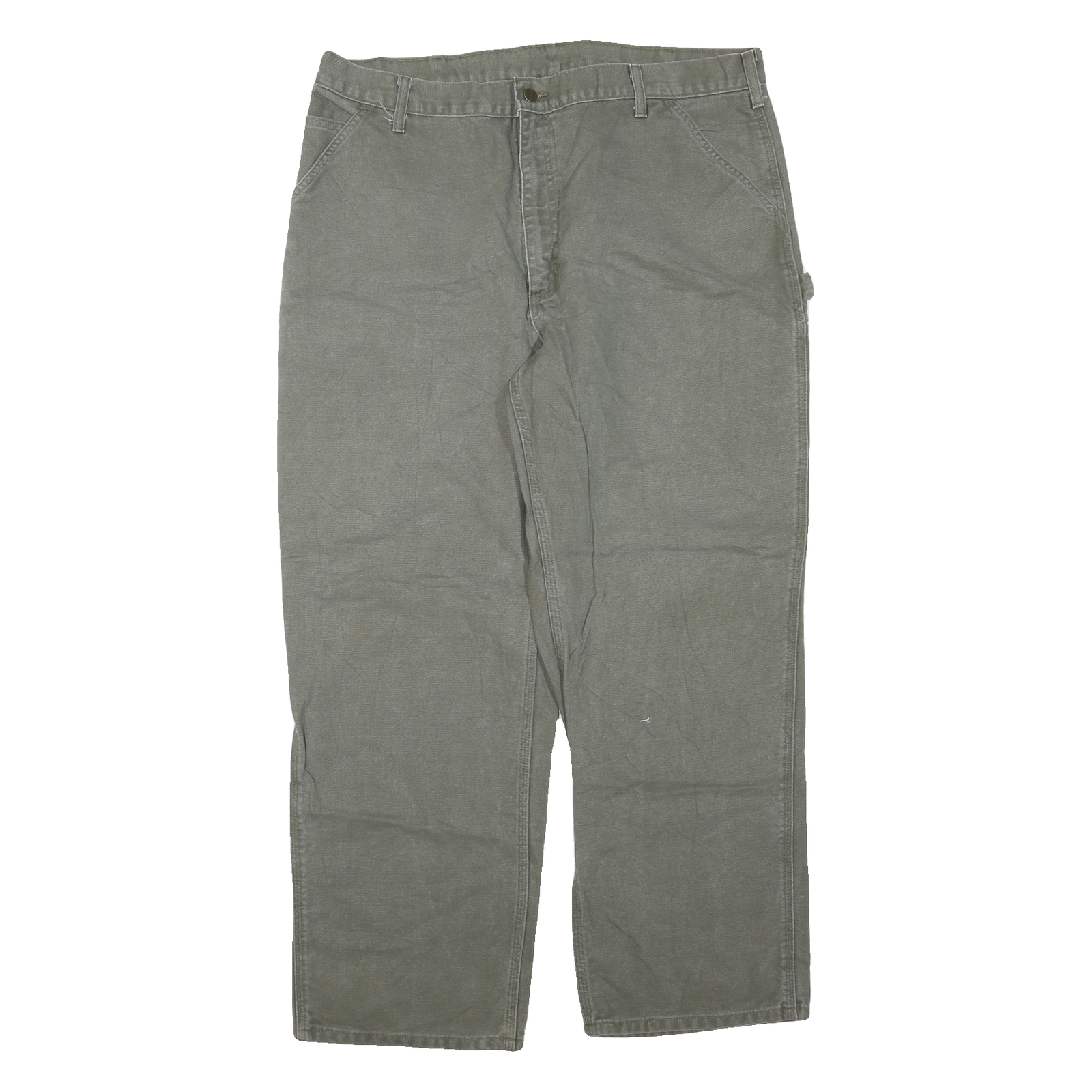 CARHARTT Mens Regular Fit Straight Cotton Blend Workwear Jeans W40 L30 Olive