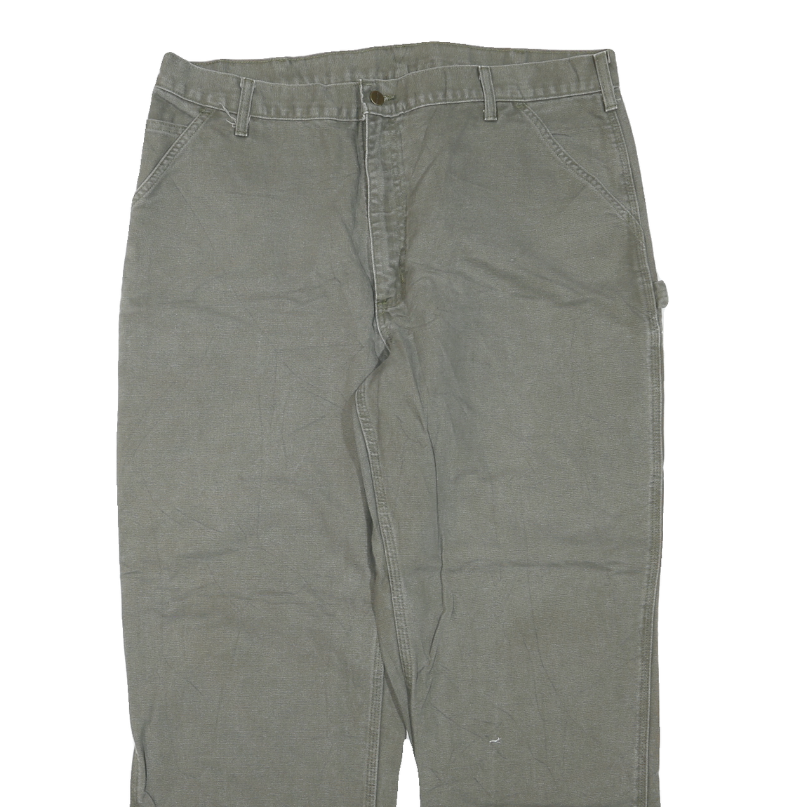 CARHARTT Mens Regular Fit Straight Cotton Blend Workwear Jeans W40 L30 Olive