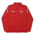 HUMMEL Mens Red Zip Jacket L Polyester Blend Plain Sportswear Training Track Top