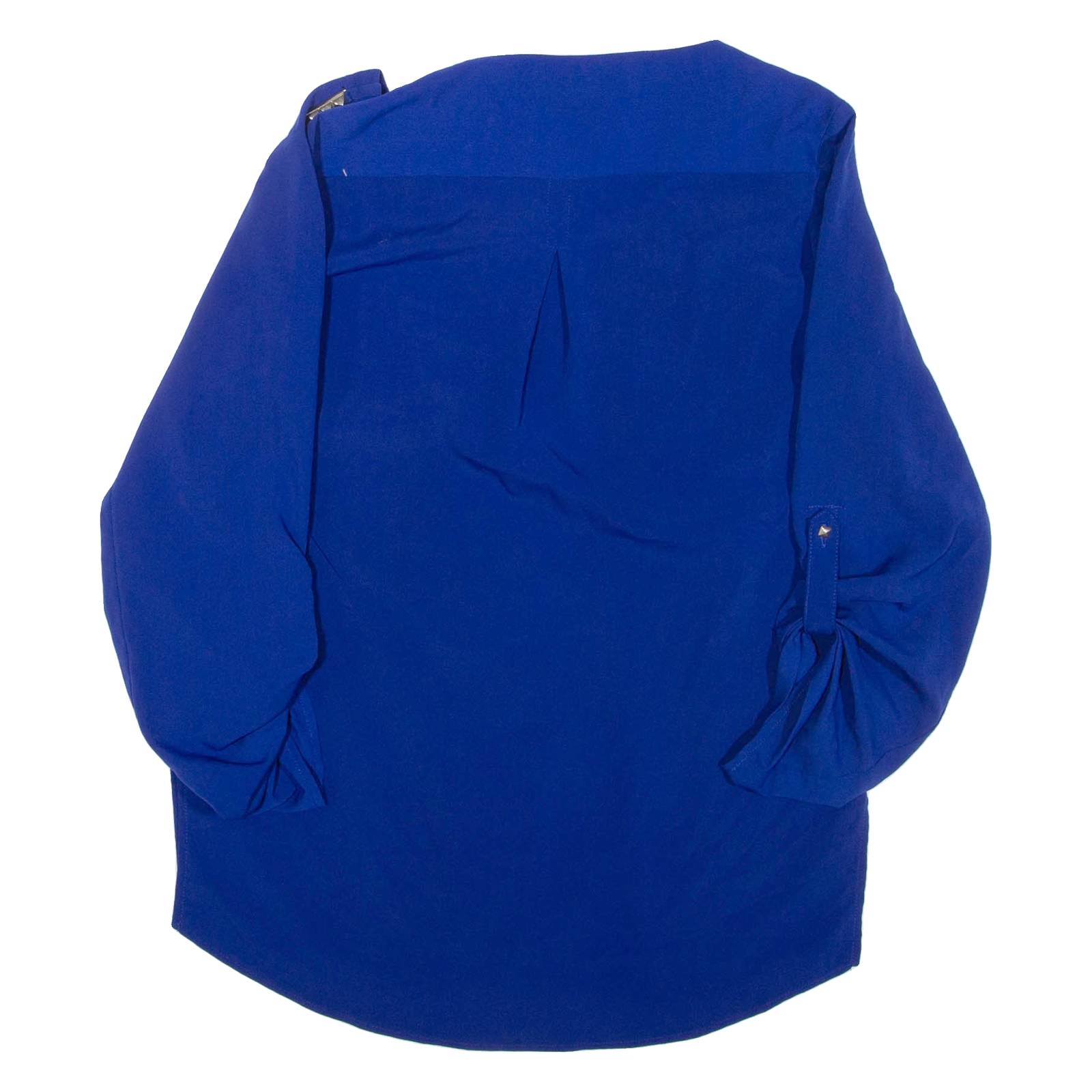 ZARA Womens Blouse Blue V-Neck Long Sleeve S