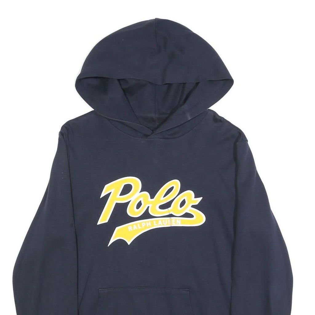 POLO RALPH LAUREN Womens Navy Blue Hoodie XL Cotton Blend Casual Sweatshirt