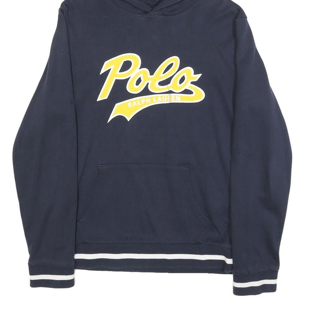 POLO RALPH LAUREN Womens Navy Blue Hoodie XL Cotton Blend Casual Sweatshirt