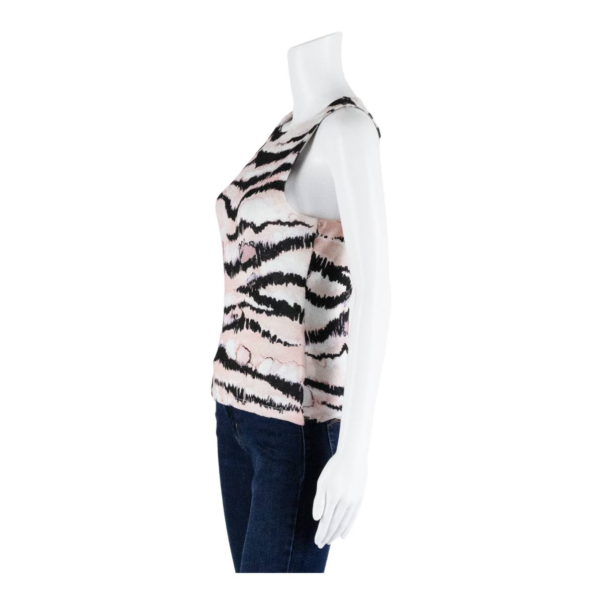 OASIS Womens Printed Vest Pink Sleeveless Animal Print M