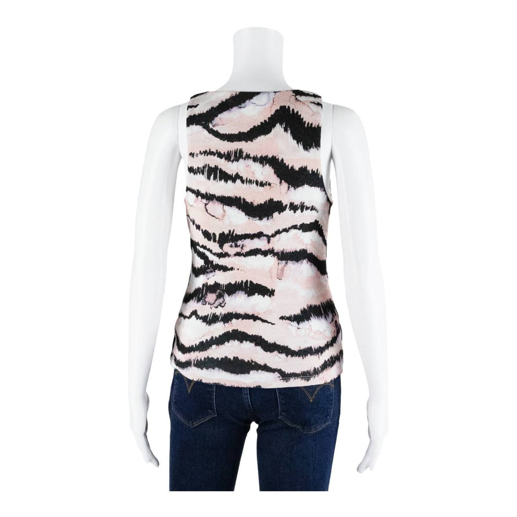 OASIS Womens Printed Vest Pink Sleeveless Animal Print M