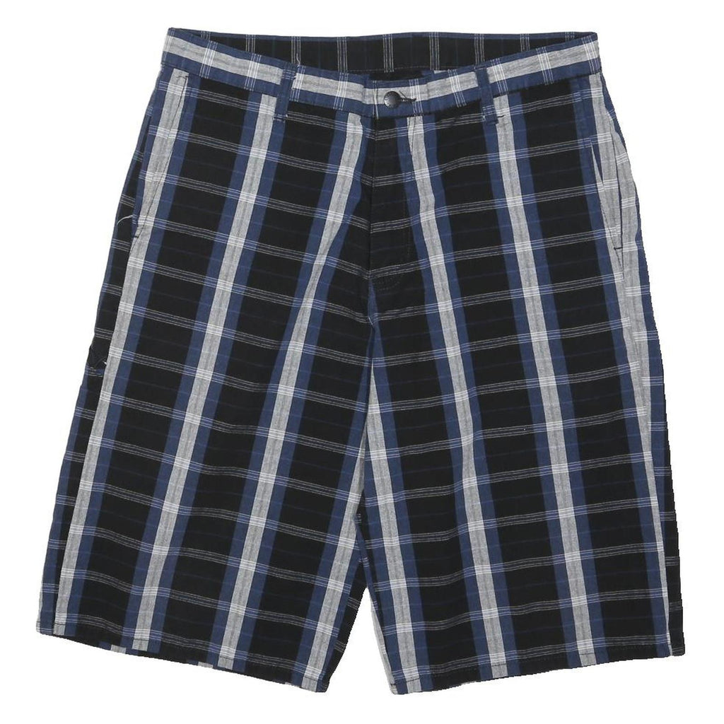 DICKIES Mens Blue Black Casual Striped Shorts M W34 Cotton Blend