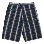 DICKIES Mens Blue Black Casual Striped Shorts M W34 Cotton Blend