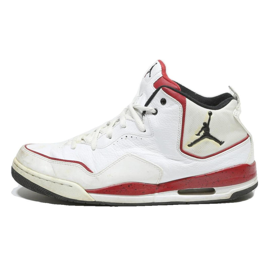 AIR JORDAN Flight Origin Mens Mid Top Trainers Leather White Red UK 12.5