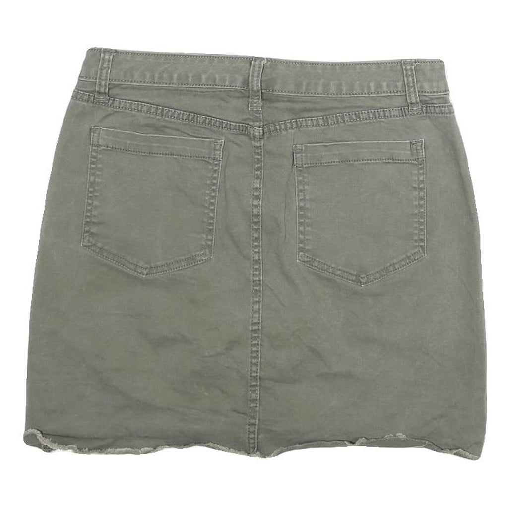 UNIVERSAL THREAD Womens Green Cotton Blend Mini Skirt M Casual Pockets Zip