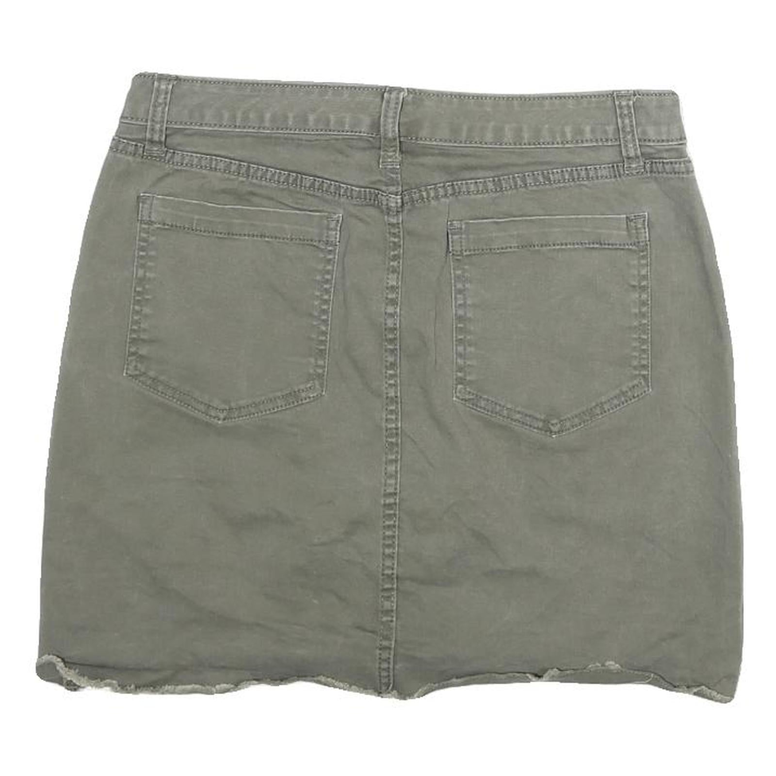 UNIVERSAL THREAD Womens Green Cotton Blend Mini Skirt M Casual Pockets Zip
