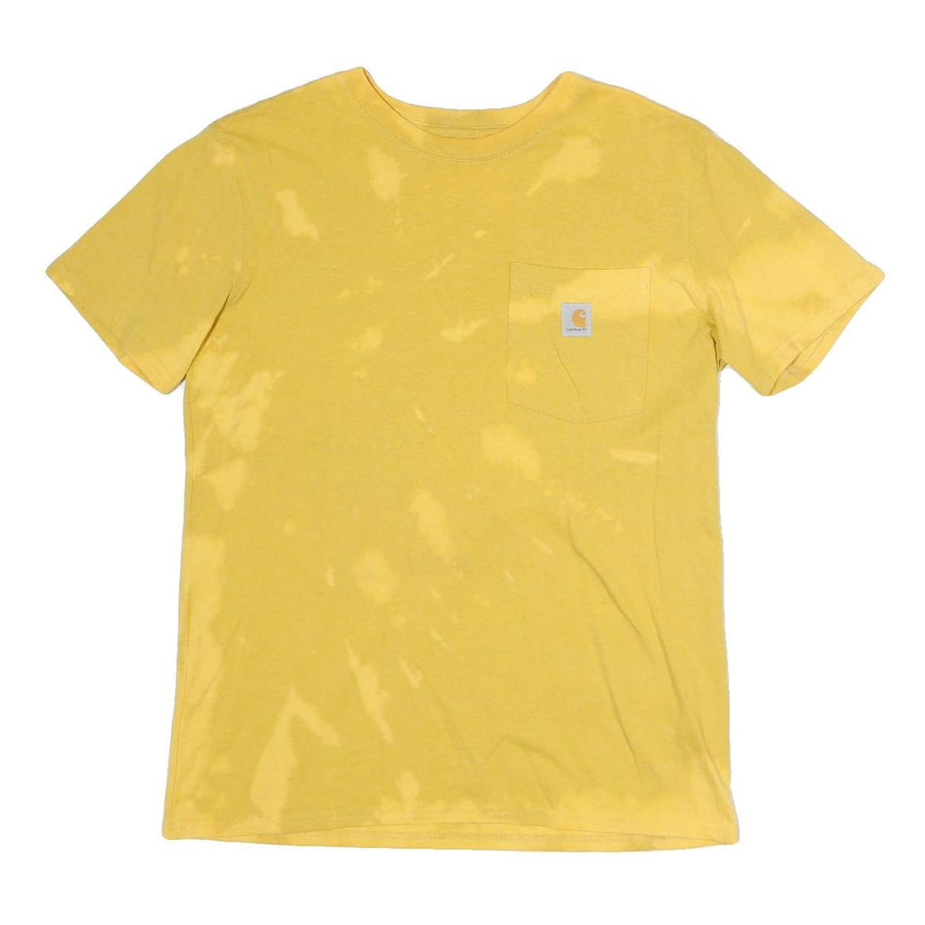 CARHARTT Mens Yellow Tie Dye T-Shirt S Short Sleeve Crew Neck Casual Pocket