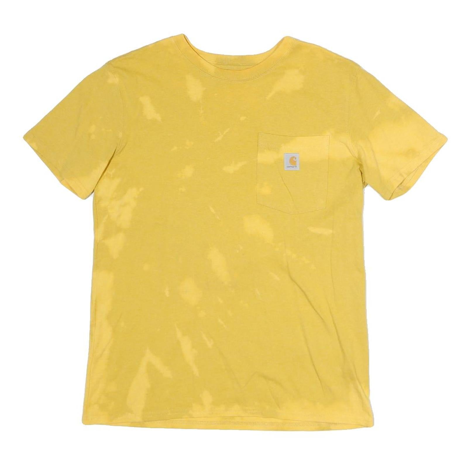 CARHARTT Mens Yellow Tie Dye T-Shirt S Short Sleeve Crew Neck Casual Pocket