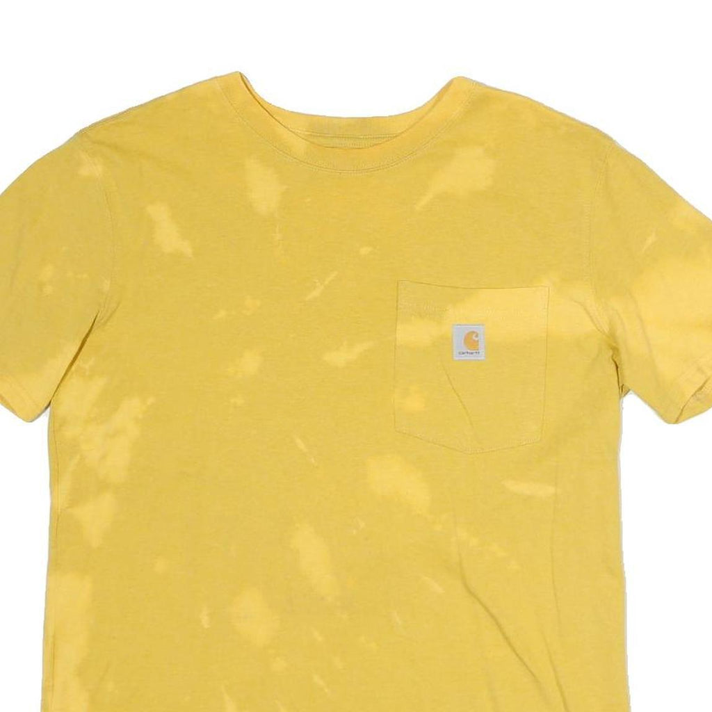 CARHARTT Mens Yellow Tie Dye T-Shirt S Short Sleeve Crew Neck Casual Pocket