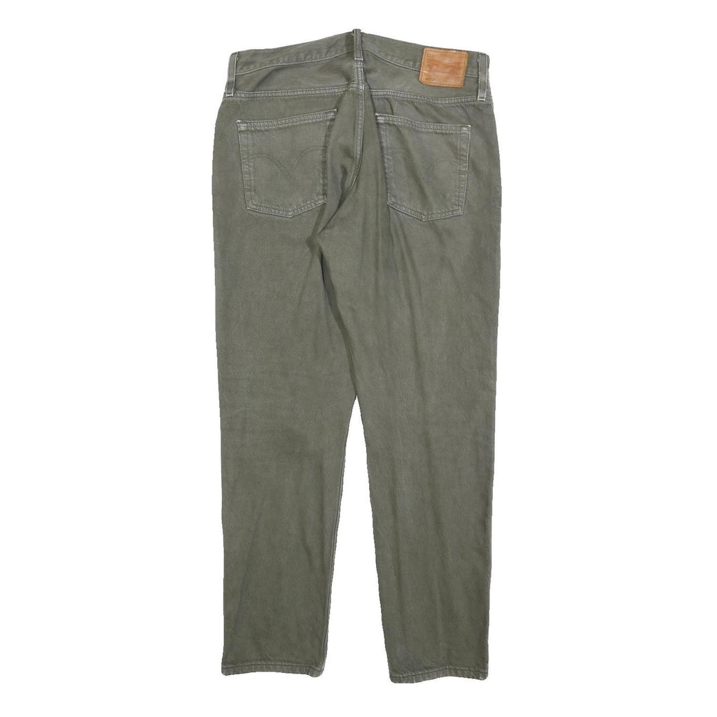 LEVI'S 501CT Womens Jeans Green Classic Straight Denim Rinse W32 L28 Distressed