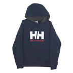 HELLY HANSEN Mens Navy Blue Hoodie XS Cotton Blend Pullover Hooded Sweatshirt