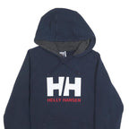 HELLY HANSEN Mens Navy Blue Hoodie XS Cotton Blend Pullover Hooded Sweatshirt