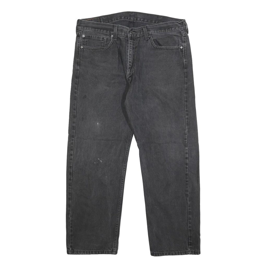 LEVI'S 505 Mens Jeans Black Regular Straight Denim Medium W38 L30 Classic Fit