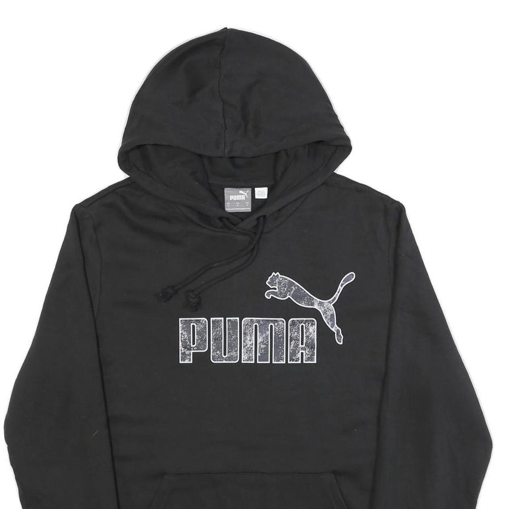 PUMA Mens Black Pullover Hoodie M Cotton Blend Casual Sportswear Sweatshirt