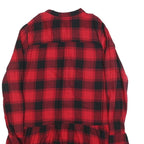 GAP Womens Red & Black Check Day Cotton Blend Long Sleeve Short Dress S