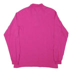 Womens Pink Sweatshirt Half Zip Collar M Cotton Blend Casual Pullover