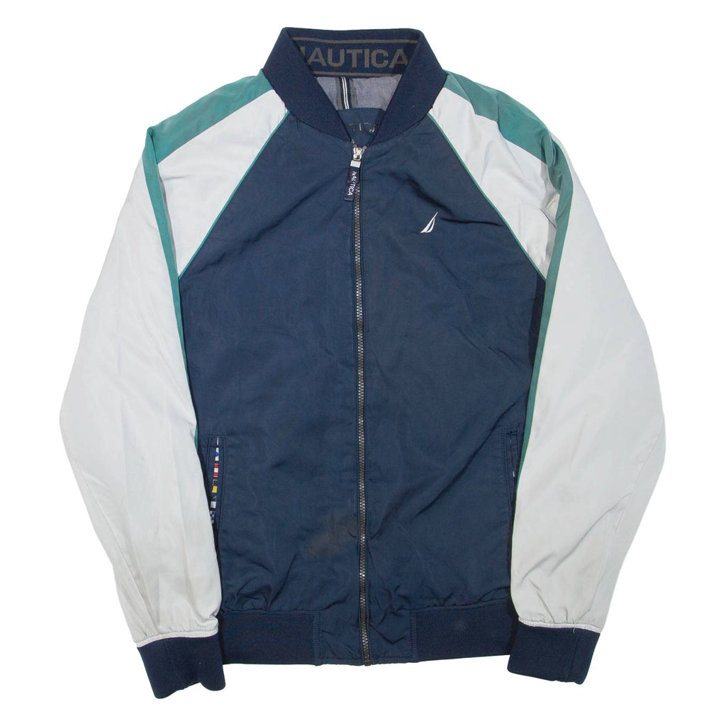 NAUTICA Mens Track Jacket Blue Colourblock M