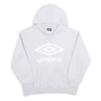 UMBRO Mens White Hoodie M Cotton Blend Pullover Casual Streetwear
