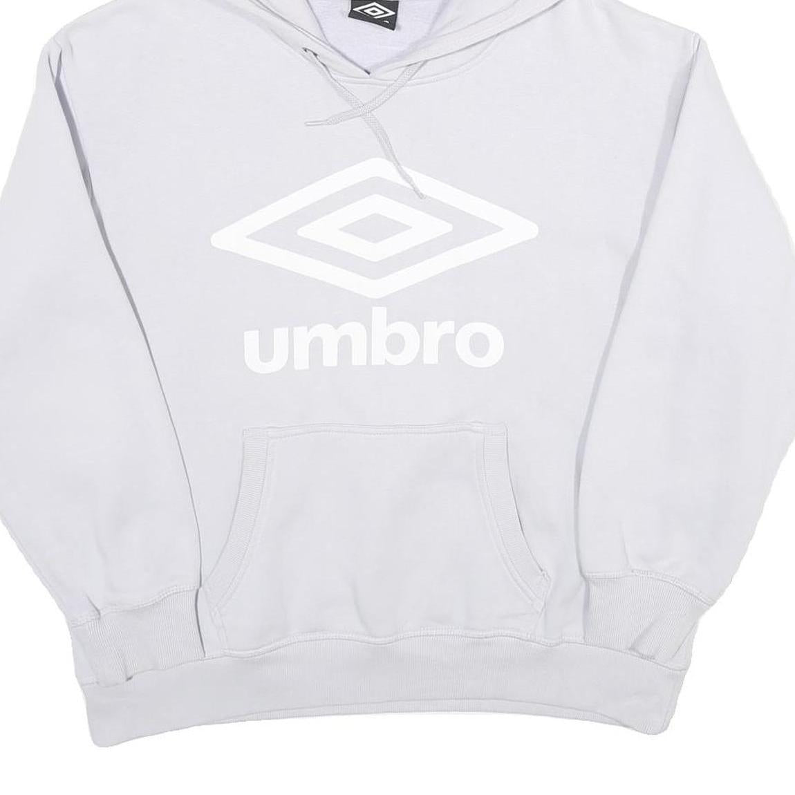 UMBRO Mens White Hoodie M Cotton Blend Pullover Casual Streetwear