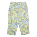 SAG HARBOR SPORT Womens Cotton Blue & Yellow Leaf Print Classic Straight