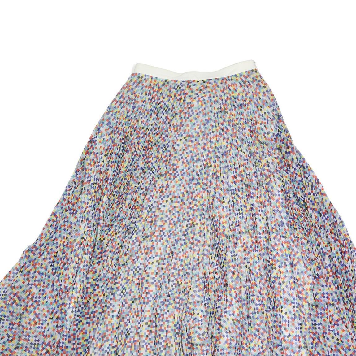 BOSS HUGO BOSS Womens Multi-Colour Flare Midi Polyester Pleated Skirt M Elegant