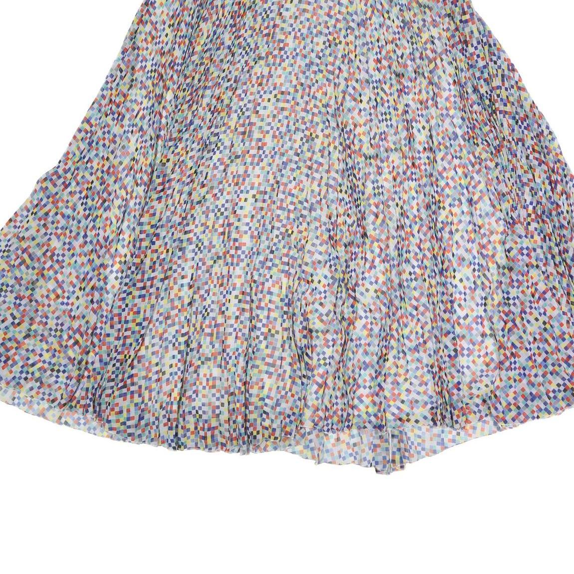 BOSS HUGO BOSS Womens Multi-Colour Flare Midi Polyester Pleated Skirt M Elegant