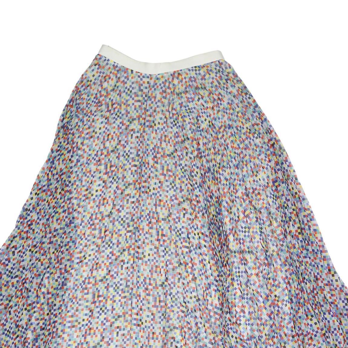 BOSS HUGO BOSS Womens Multi-Colour Flare Midi Polyester Pleated Skirt M Elegant