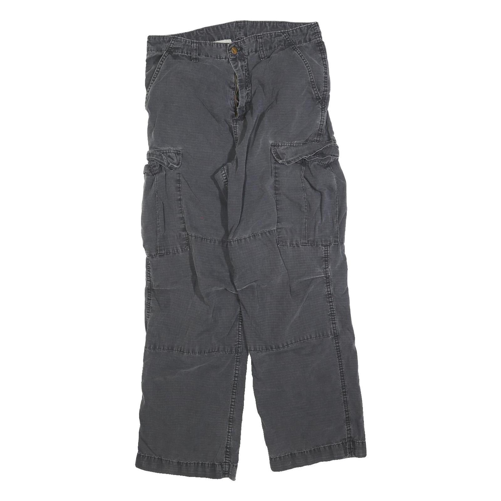 CARHARTT Mens Regular Black Cotton Blend Cargo Trousers W30 L30 Workwear