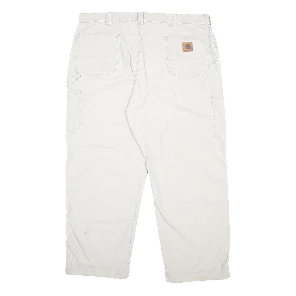 CARHARTT Mens Cotton White Relaxed Straight Trousers W40 L28 Workwear Casual