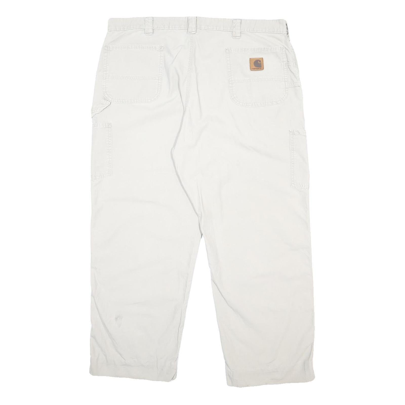 CARHARTT Mens Cotton White Relaxed Straight Trousers W40 L28 Workwear Casual