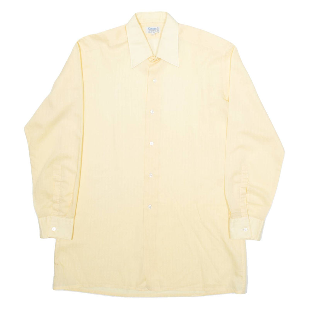 ACKERMAN Mens Plain Shirt Orange Long Sleeve M