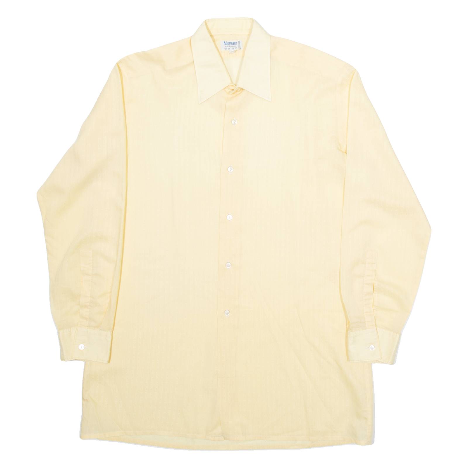ACKERMAN Mens Plain Shirt Orange Long Sleeve M