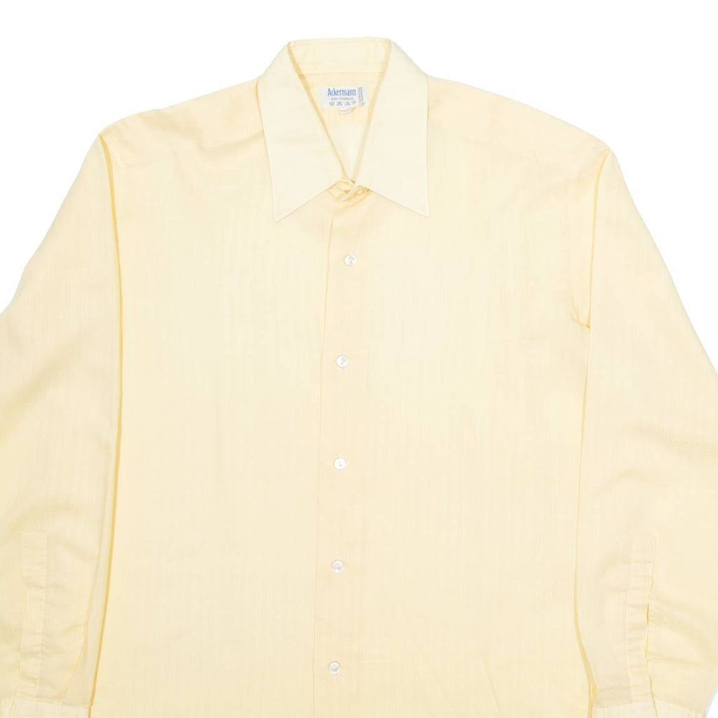 ACKERMAN Mens Plain Shirt Orange Long Sleeve M