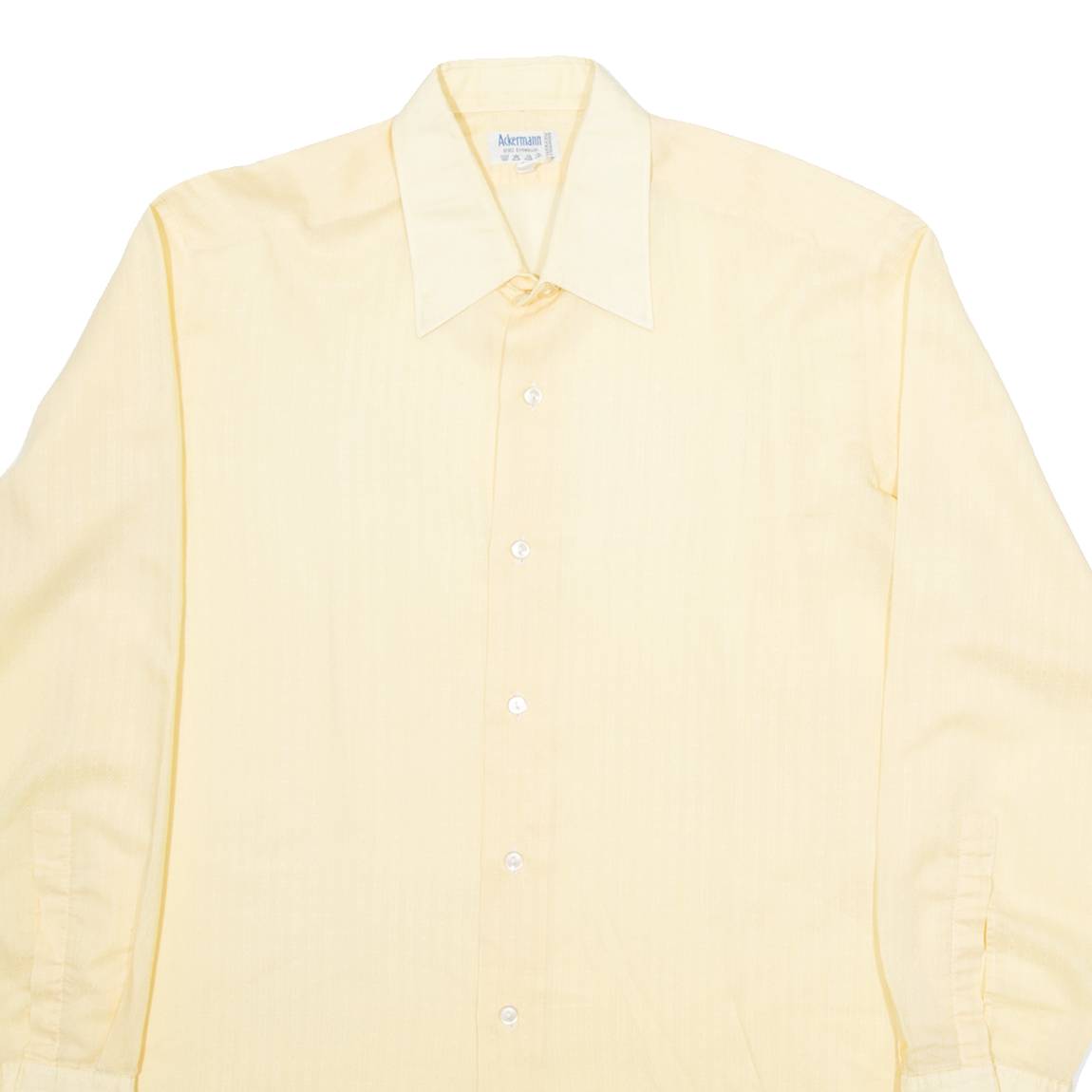 ACKERMAN Mens Plain Shirt Orange Long Sleeve M