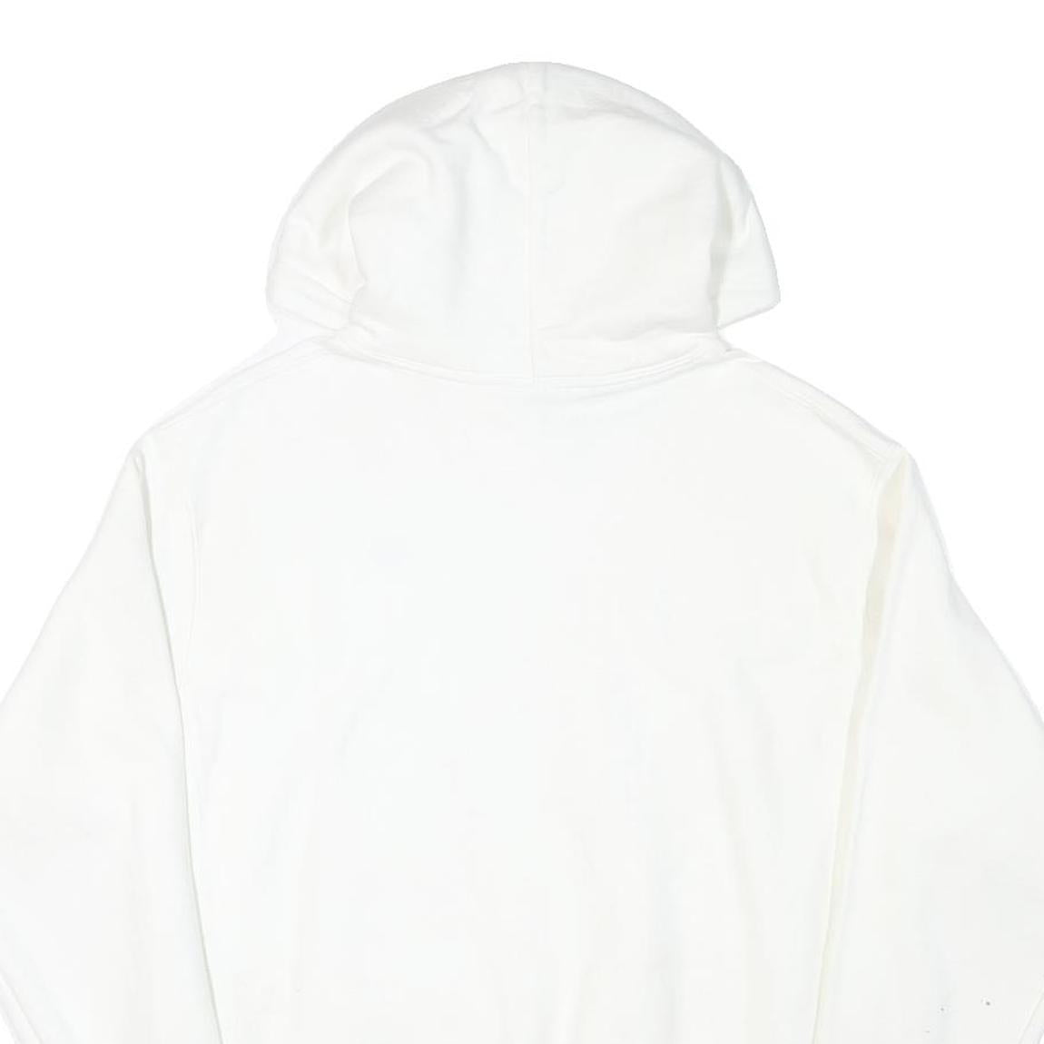 CHAMPION Mens White Pullover Hoodie M Classic Logo Sweatshirt Drawstring