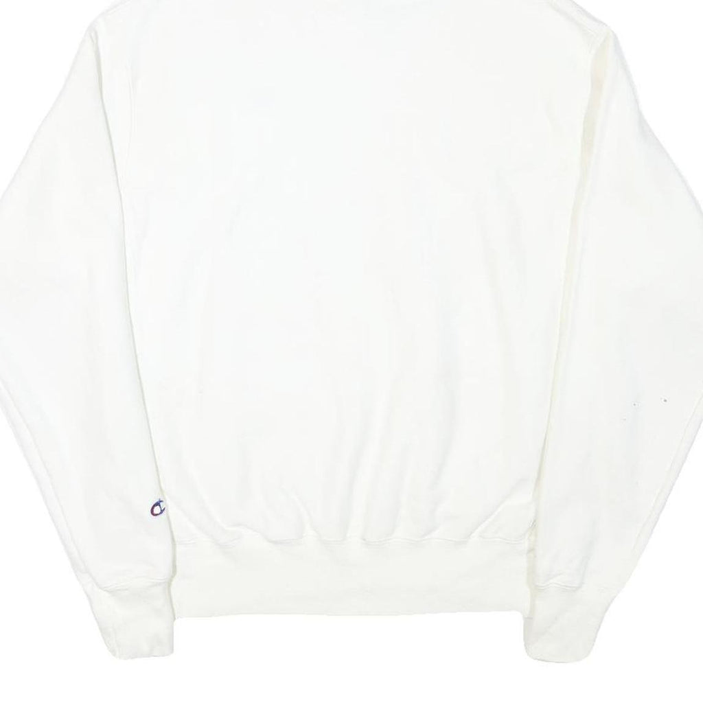 CHAMPION Mens White Pullover Hoodie M Classic Logo Sweatshirt Drawstring