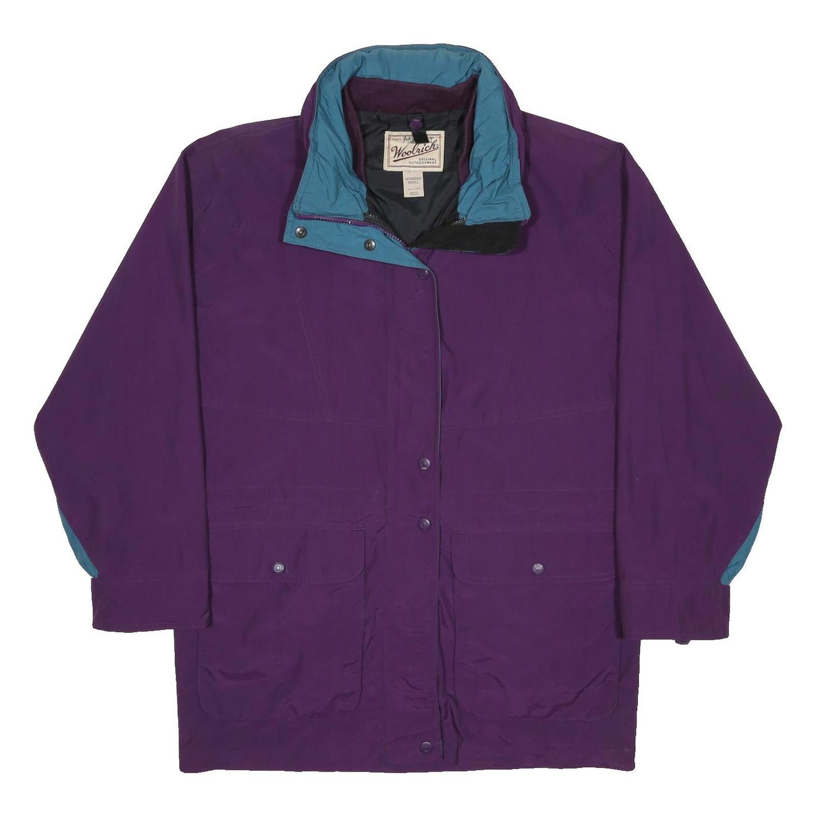 WOOLRICH Womens Purple & Teal Outdoor Jacket S Nylon Zip Classic Fit