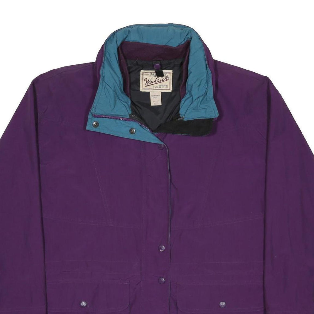 WOOLRICH Womens Purple & Teal Outdoor Jacket S Nylon Zip Classic Fit