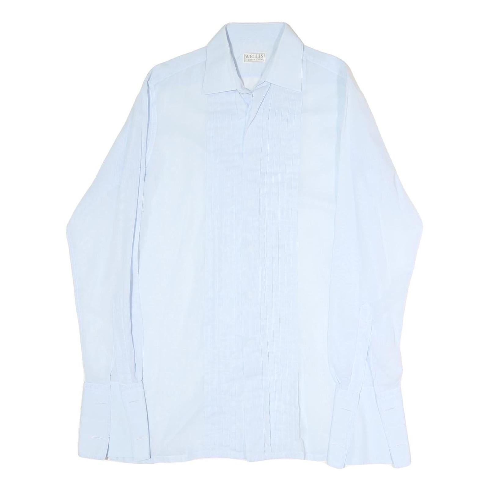 WELIS Mens Light Blue Shirt L Formal Button Collar Classic Fit