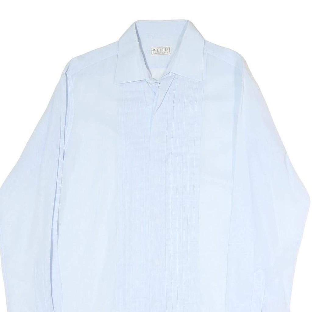 WELIS Mens Light Blue Shirt L Formal Button Collar Classic Fit