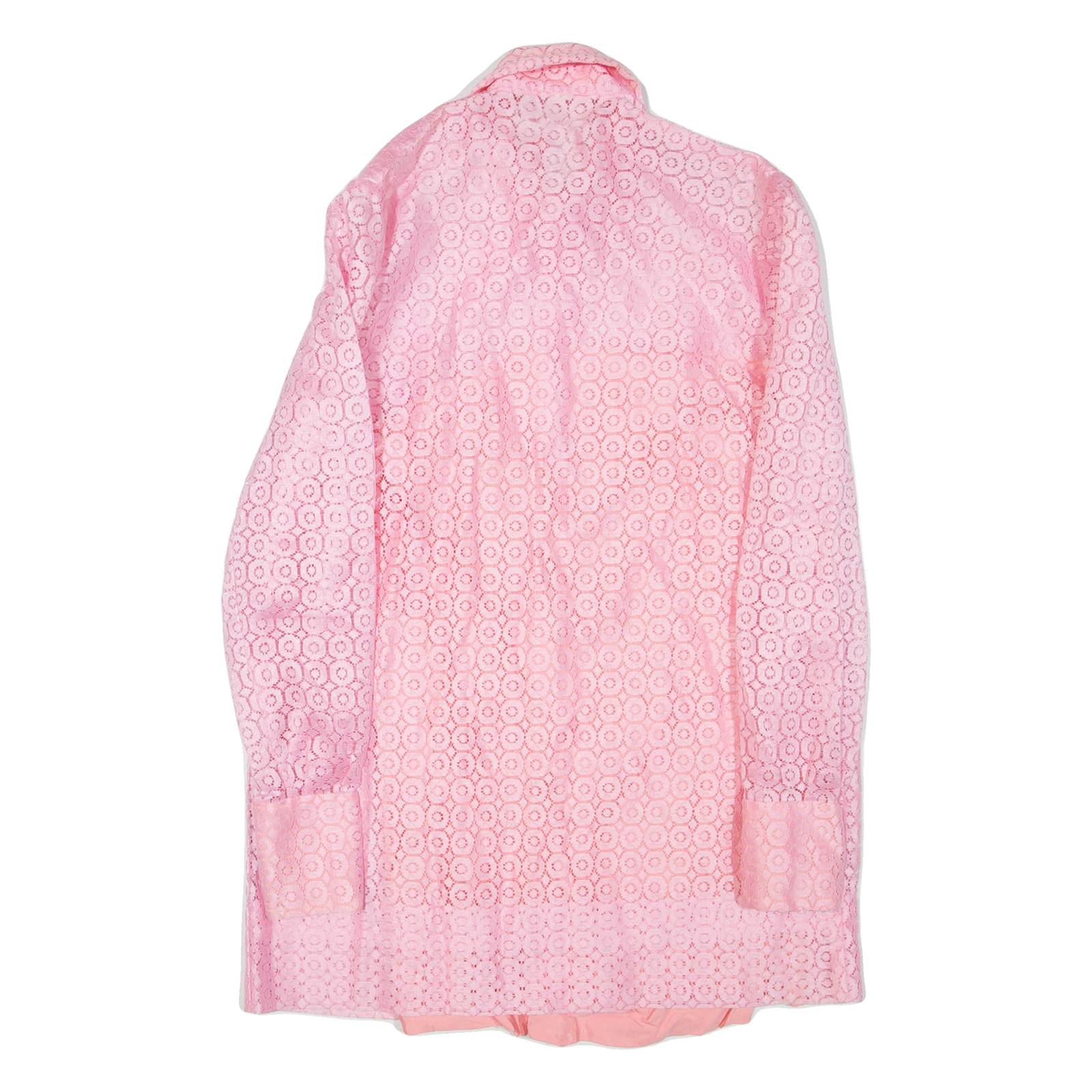 Womens Shirt Pink Collared Long Sleeve L