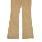 GUESS Womens Cotton Blend Beige Regular Flared Trousers W26 L31 Stretch Comfort