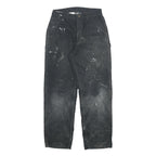 CARHARTT Blanket Lined Mens Cotton Black Straight Leg Trousers W30 L32 Workwear