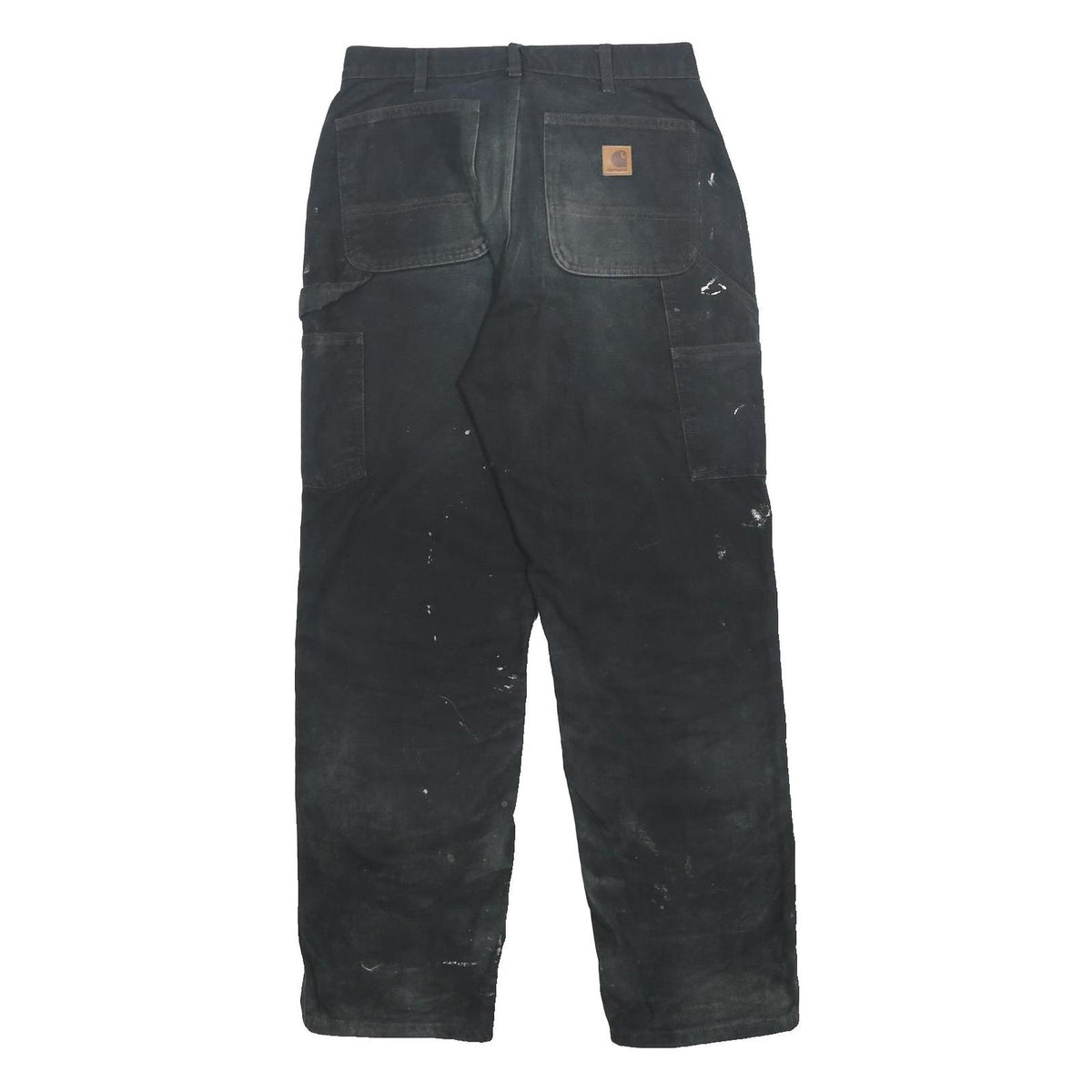 CARHARTT Blanket Lined Mens Cotton Black Straight Leg Trousers W30 L32 Workwear