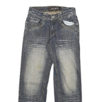 JDN Mens Regular Fit Blue Denim Jeans W26 L27 Stud Detailing Straight Leg Cotton