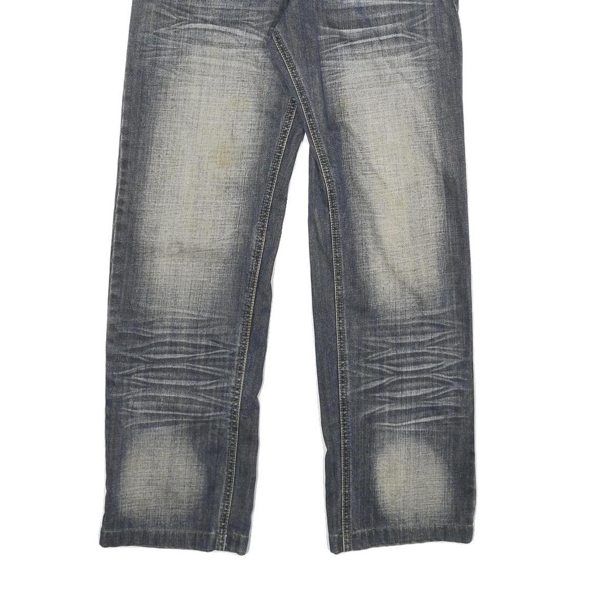 JDN Mens Regular Fit Blue Denim Jeans W26 L27 Stud Detailing Straight Leg Cotton